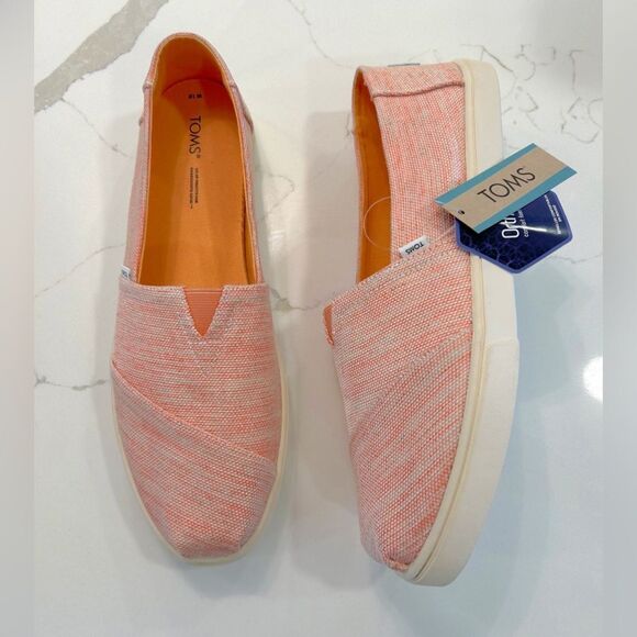 TOMS Apricot Melange Woven Alpargata Slip-On Loafer - Picture 2 of 8